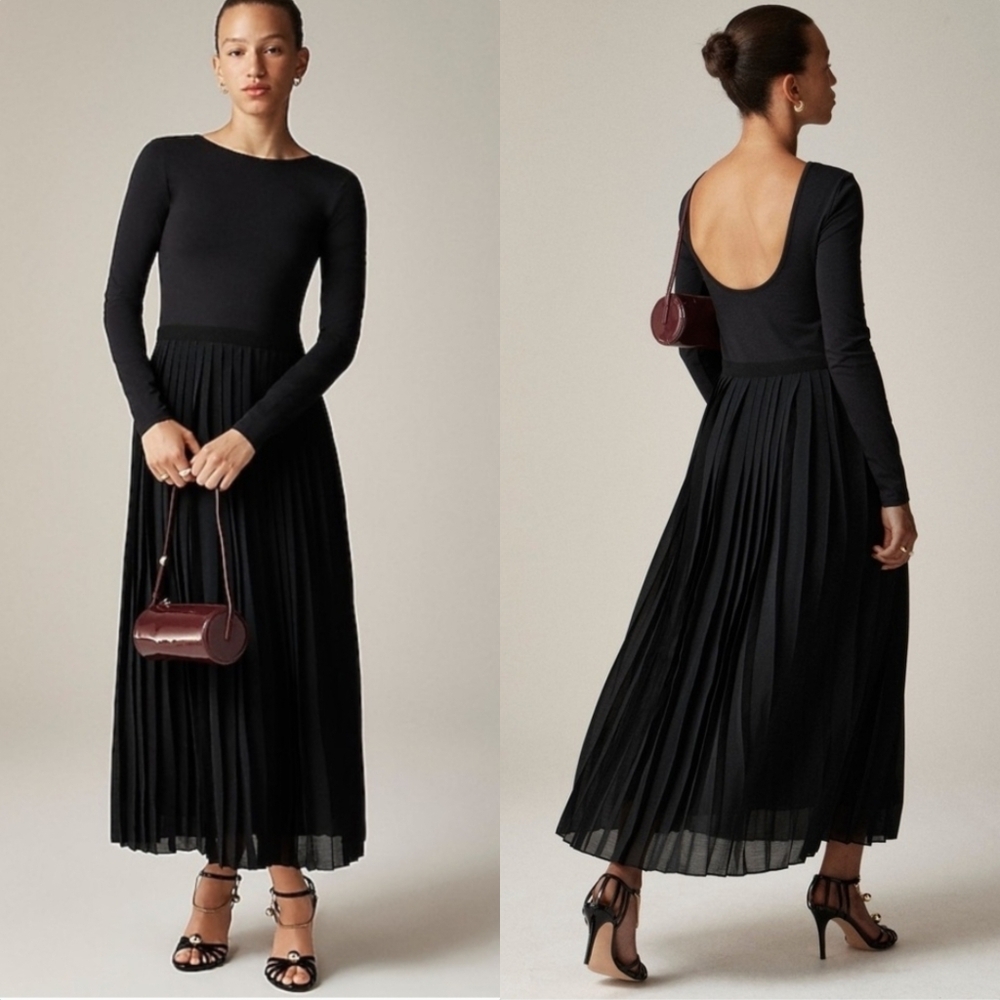 New J. Crew Ballet Dress Scoop Back Pleated A Line Skirt Maxi Dress